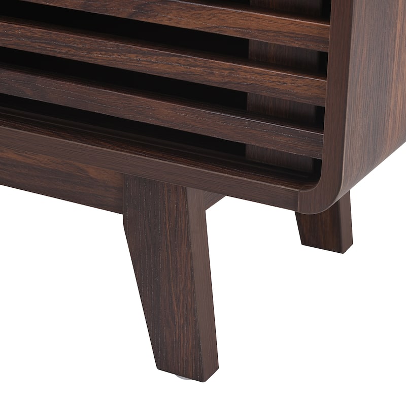 TV Stand for TV Up to 59 Inch, Entertainment Center with Storage Cabinet and Sliding Door