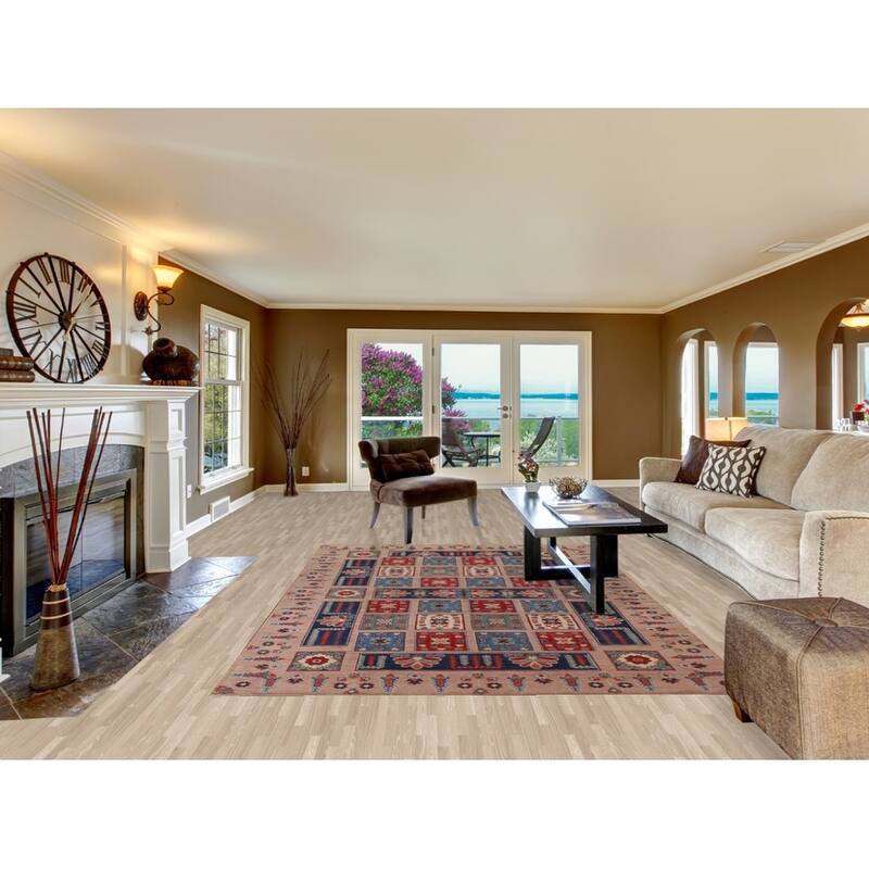 Garden Design Kazak Oriental Traditional Wool Area Rug Hand-knotted - 6'8" x 9'11"