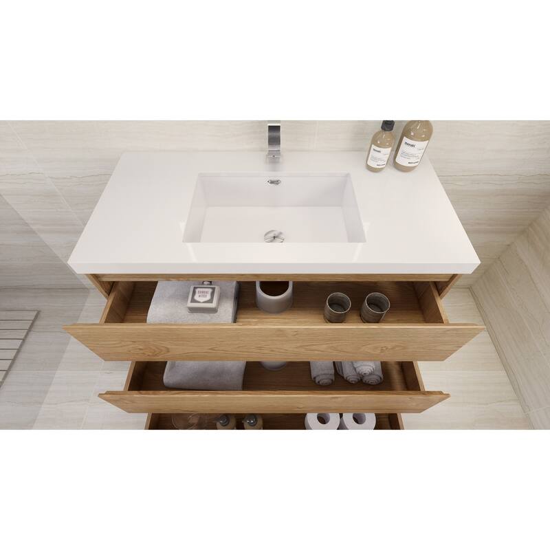 Aron 42'' Freestanding Vanity with Reinforced Acrylic Sink