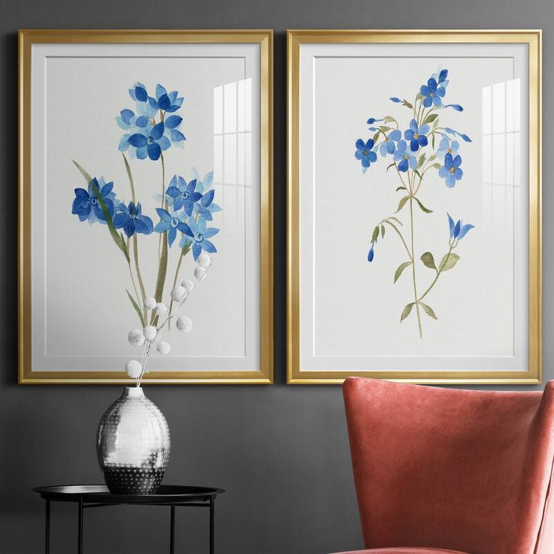 Blue Blossom Botanical I Premium Framed Print - Ready to Hang