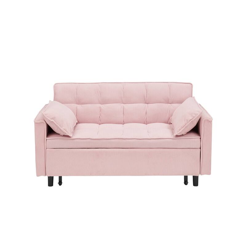 55" Corduroy Double Upholstered Sofa Bed