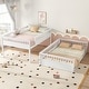 preview thumbnail 3 of 11, Convertible Bunk Bed with Ladder and Safety Guardrails, Solid Wood Frame