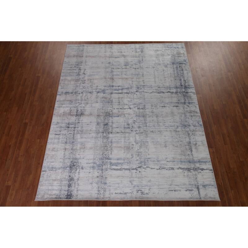 Beige Contemporary Abstract Rug Washable Machine-Made Oriental Printed Carpet