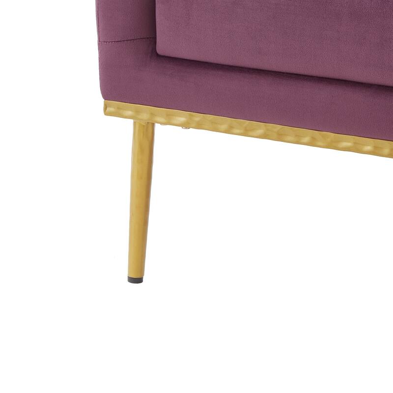 Christopher Knight Home - Modern Velvet Armchair Accent Chair with Iron Frame and High-Density Foam Cushion