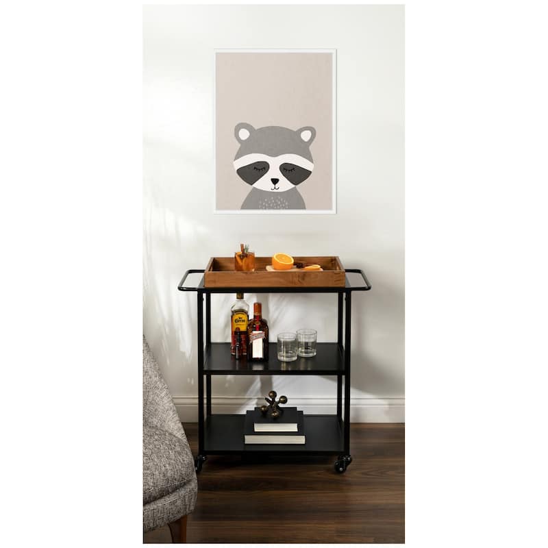 Kate and Laurel Raccoon by July Art Prints Framed Canvas Wall Art Print