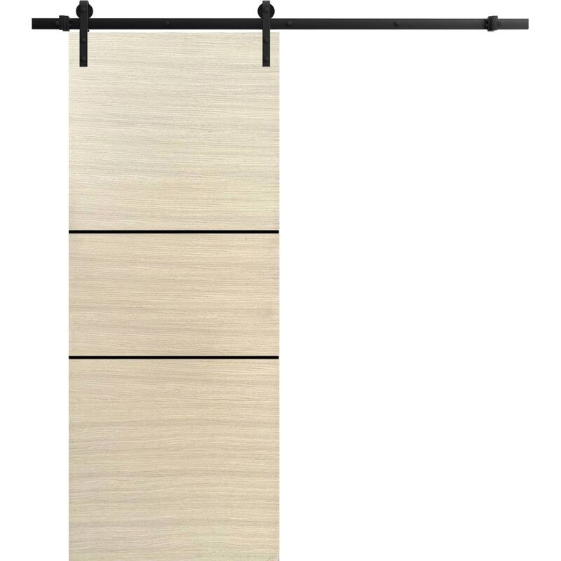 Sturdy Barn Door 18 x 80 Planum 0014 Natural Veneer with 6.6FT - 36" x 80"