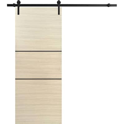 Sturdy Barn Door 18 x 80 Planum 0014 Natural Veneer with 6.6FT