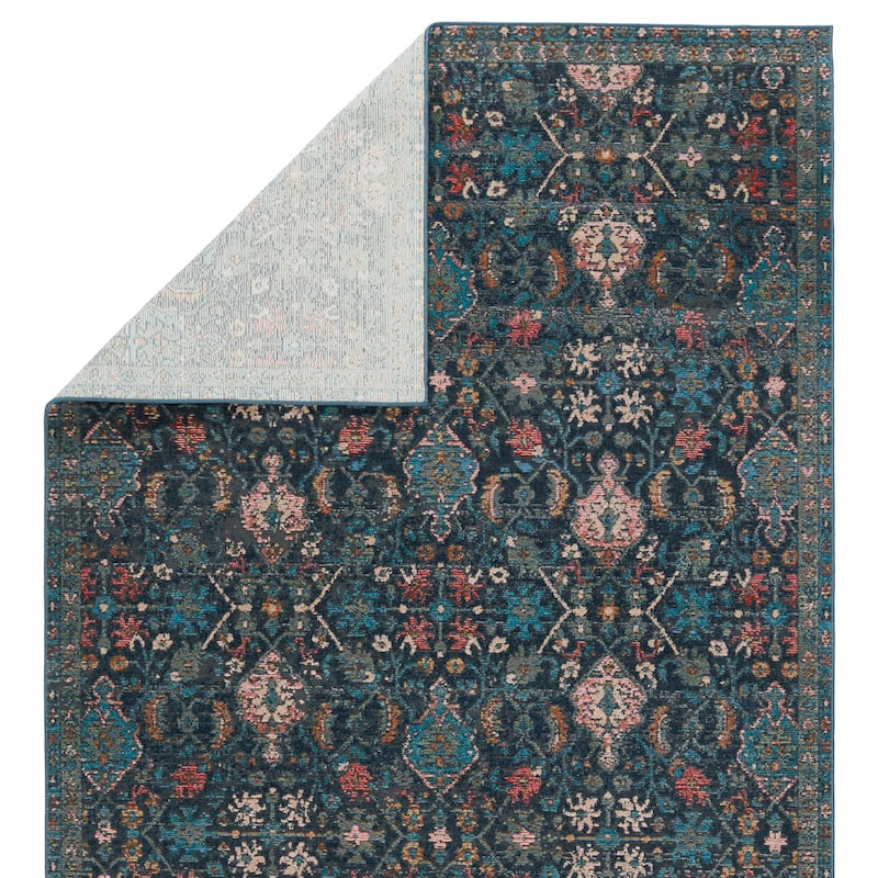 Lisana Indoor/ Outdoor Trellis Dark Blue/ Multicolor Area Rug