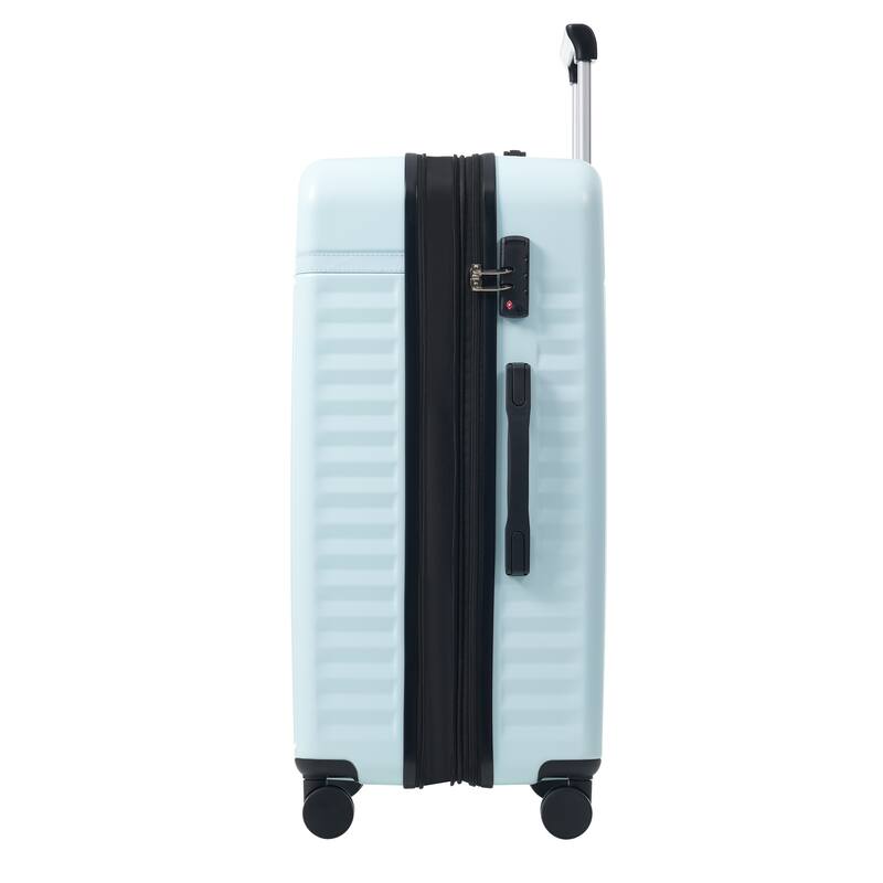 5-Piece Modern Hard-Shell Luggage Expandable Luggage with Spinner Wheels and TSA Lock, for Boarding Travel, Light Blue