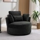 preview thumbnail 22 of 80, Upholstered Accent Swivel Barrel Armchair Club Chair with Pillows Black/Corduroy Pillows
