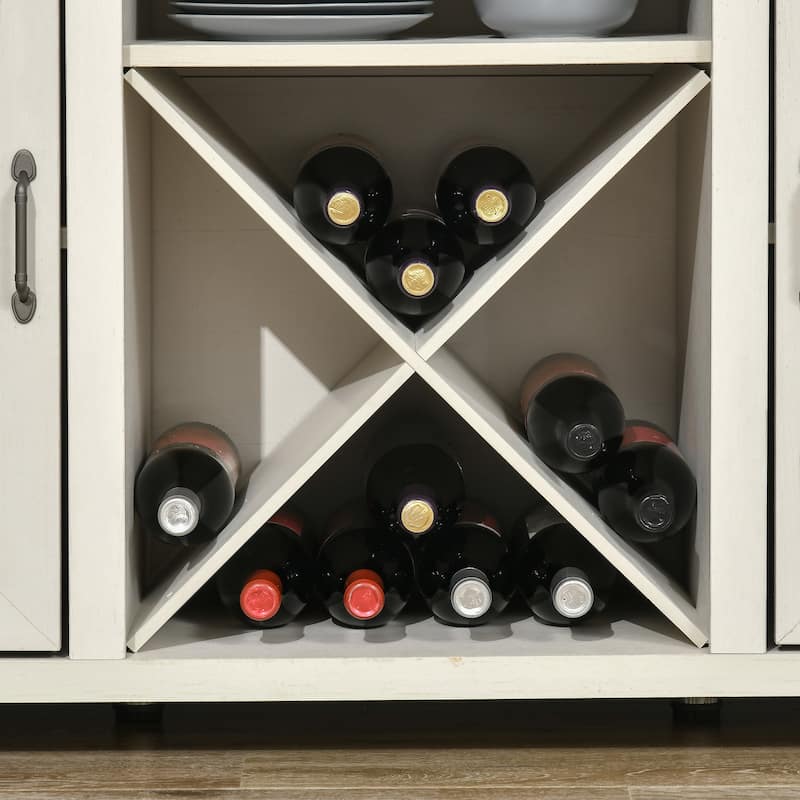 HomCom Wooden Farmhouse Sideboard Storage Buffet Cabinet