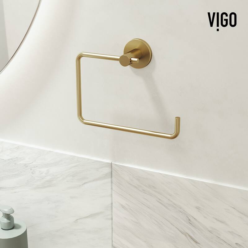 VIGO Cass 4-Piece Bathroom Hardware Accessory Set with 24 in. Towel Bar, Toilet Paper Holder, Hand Towel Holder, Hook