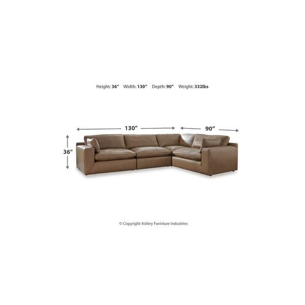 Signature Design by Ashley Emilia Brown 4-Piece Sectional - 130" W x 90" D x 36" H