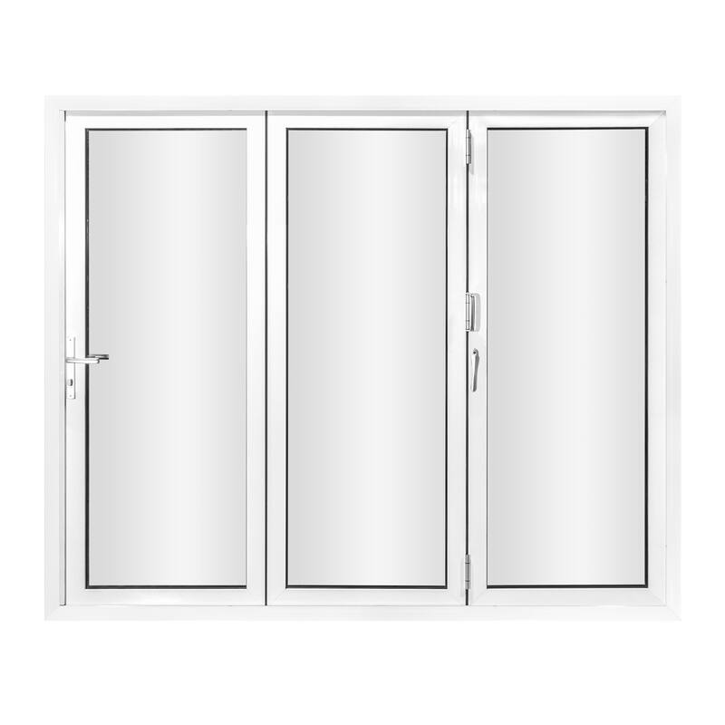 KaMic 96" x 96" 3-Panel Aluminum Patio Folding Door Right to Left-Outswing