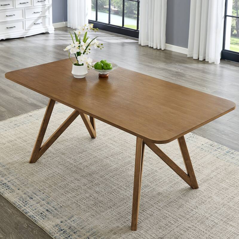 Roundhill Furniture Avery 5-Piece Dining Set, Light Oak
