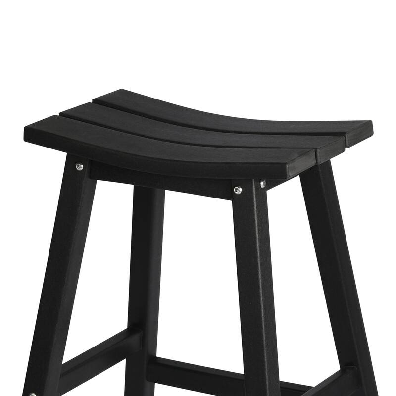 Laguna Hdpe All Weather Outdoor Patio 29" Saddle Seat Bar Stool (Set Of 3)