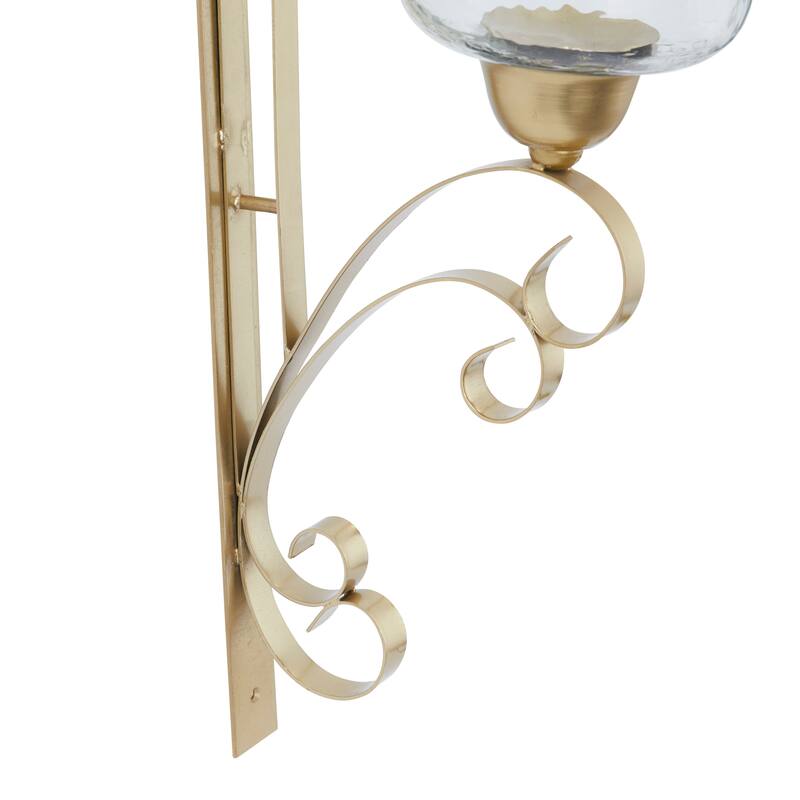 Sleek Metal Single Candle Wall Sconce - Gold, Silver, Black