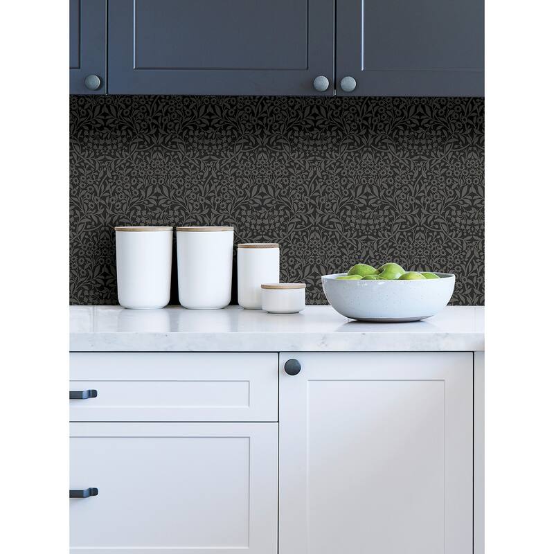 NuWallpaper Charcoal Darcy Peel & Stick Wallpaper - 20.5-in x 216-in