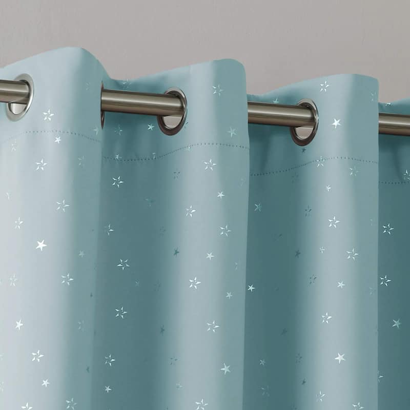 Silver Star Room Darkening Grommet Curtains 2 Panels