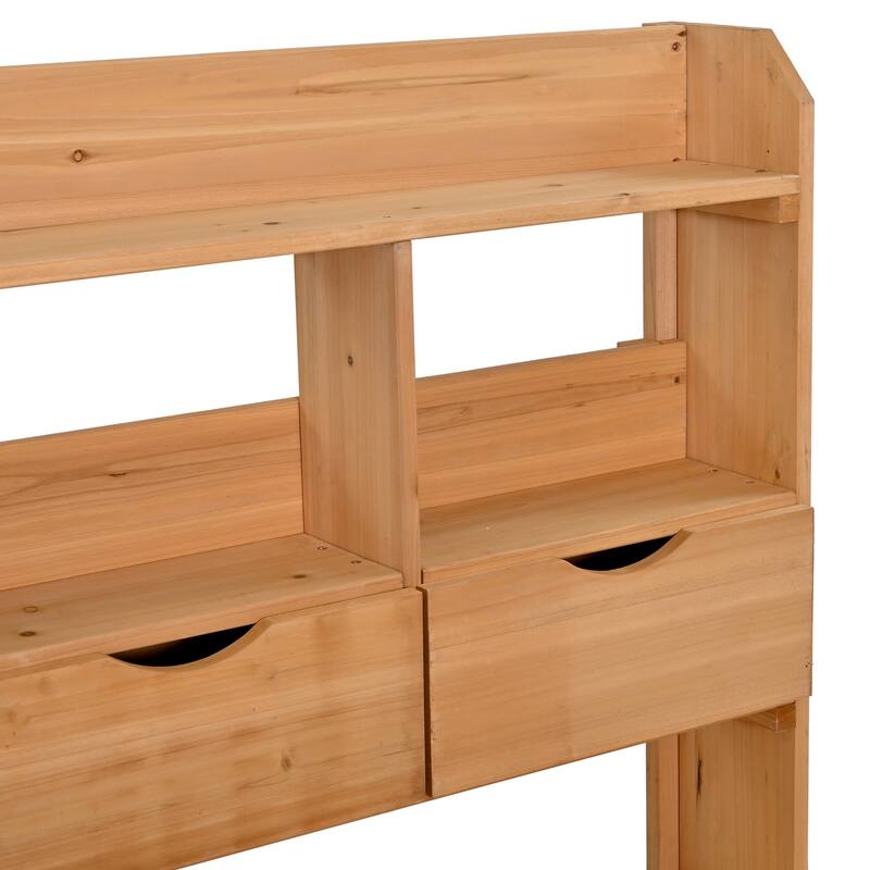 45" Farmhouse Patio Potting Bench Garden Workstation with 6 Drawers & Cabinet