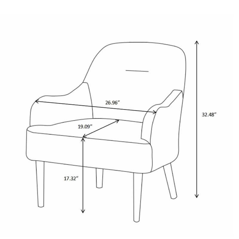 Accent Chair with Wood Legs