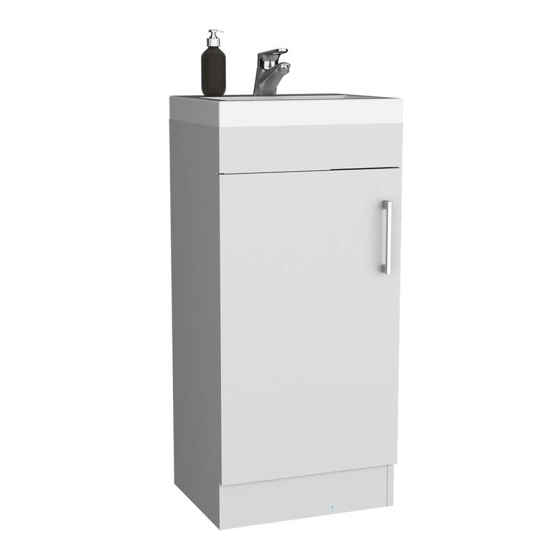 Space-Saving Bathroom Cabinet with Roomy Storage Compartment and Interior Shelf - 13in L