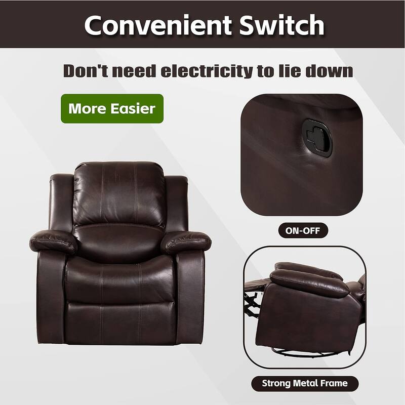 Faux Leather Manual Recliner, Overstuffed Headrest Bed Bath & Beyond