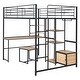 preview thumbnail 14 of 26, Full Size Loft Bed with Desk and Stool