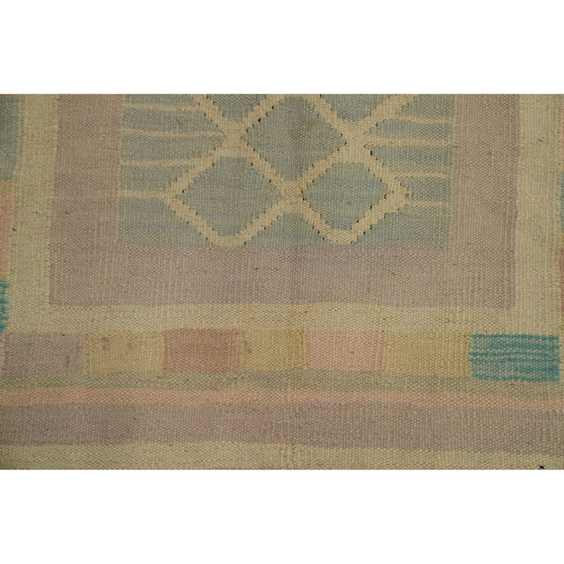 Hand Woven Oriental 100% Wool Carpet Southwestern Tribal Multi-Colored Kilim Area Rug - 5' 8'' X 4' 1''