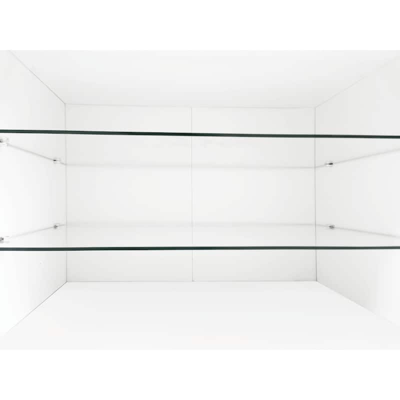 Unique Design TV Stand with 2 Glass Shelves