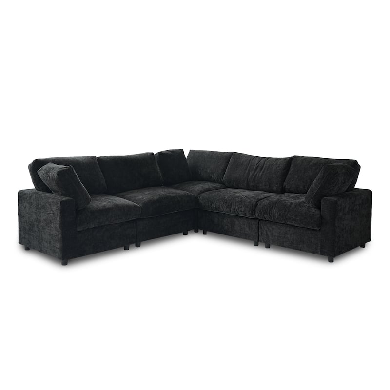 Corner Sofa Minimalist Upholstered Cushion Sofa Chenille Modular Sectional Couch