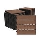 preview thumbnail 19 of 18, Domi 12" x 12" HDPE Plastic Resin Interlocking Deck Tiles, Waterproof Outdoor Patio Flooring with Drainage Design 27-Piece - Brown