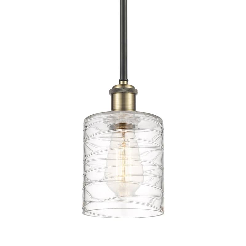 Innovations Lighting 516-1S-8-5 Cobbleskill Pendant Cobbleskill 5" - Deco Swirl / Black Antique Brass