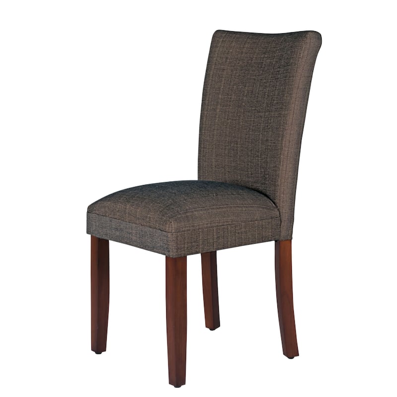 HomePop Elegant Parson Dining Chair -Blue and Brown Damask - N/A
