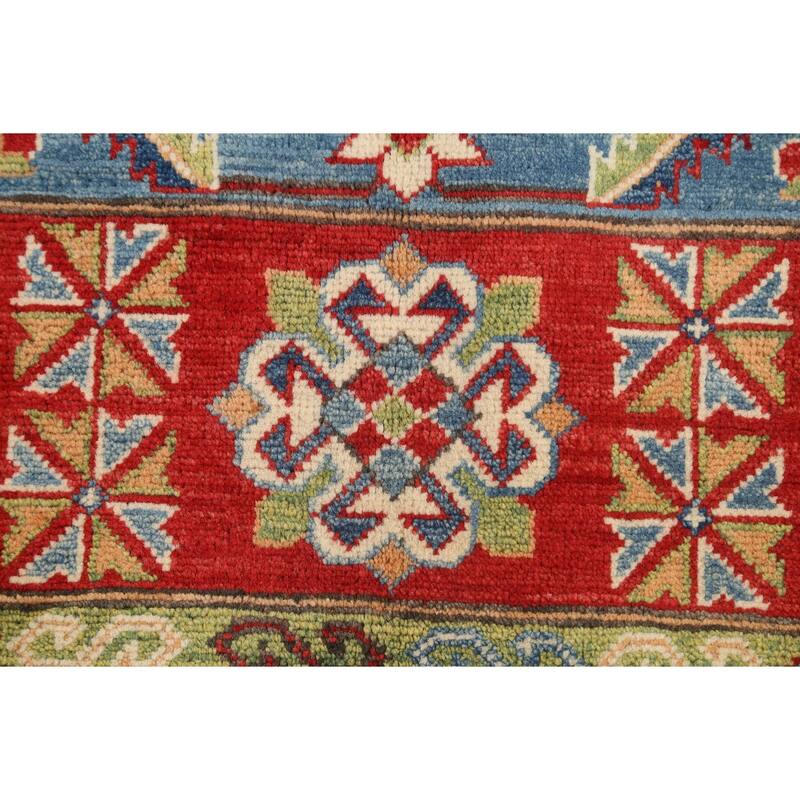 Vegetable Dye Geometric Kazak Oriental Area Rug Wool Hand-knotted - 10'1" x 15'4"