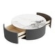 preview thumbnail 22 of 24, Modern Round Movable Coffee Table with Casters, 2 Drawers,Marble Pattern Sintered Stone Top