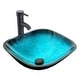 preview thumbnail 1 of 77, Eclife Artistic Vessel Sinks for Bathroom Vanity Tempered Glass Ceramic Basin Glass turquoise sink