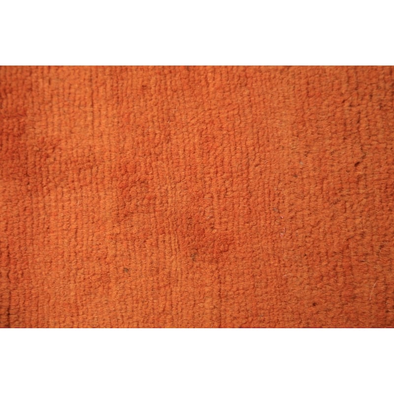 Orange Gabbeh Oriental Modern Rug Handmade Wool Carpet - 3'4" x 6'5"
