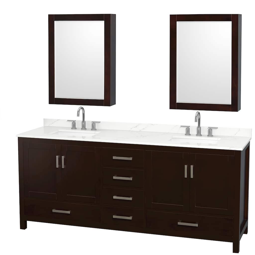 Wyndham Collection WCS141480D-QTZ-US3MED Sheffield 80" Free Standing