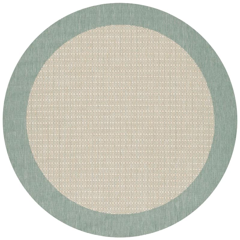 Pergola Quad Indoor/ Outdoor Area Rug - 7'6" Round - Light Green/Beige