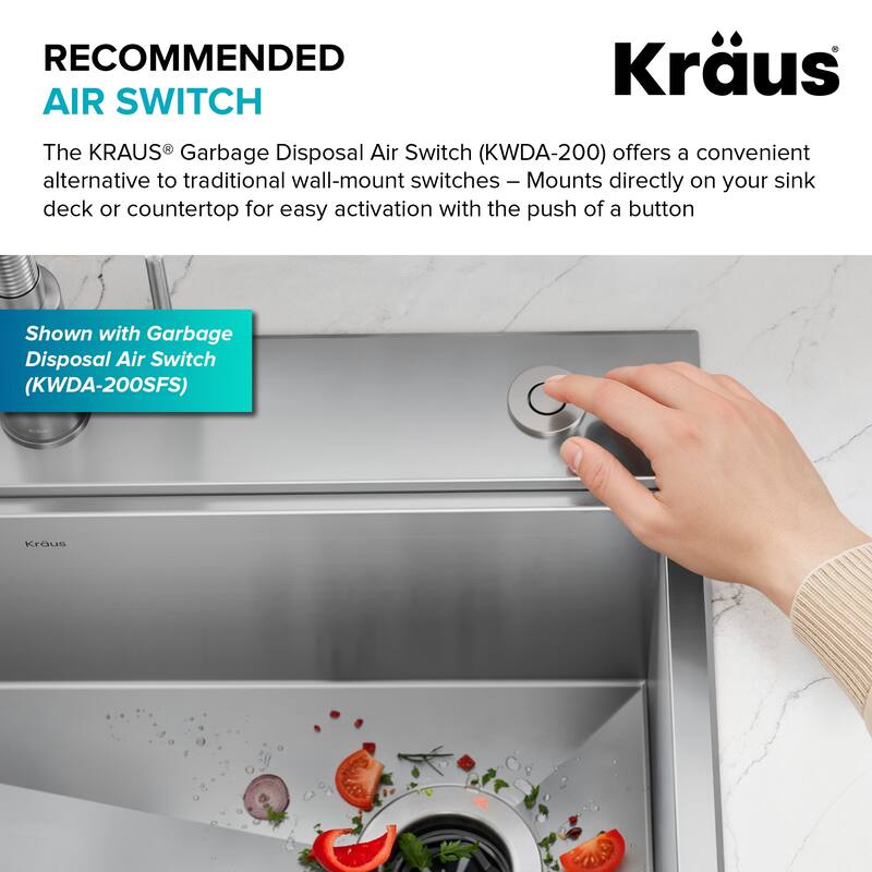 KRAUS WasteGuard Continuous Feed Garbage Disposal for Kitchen Sinks