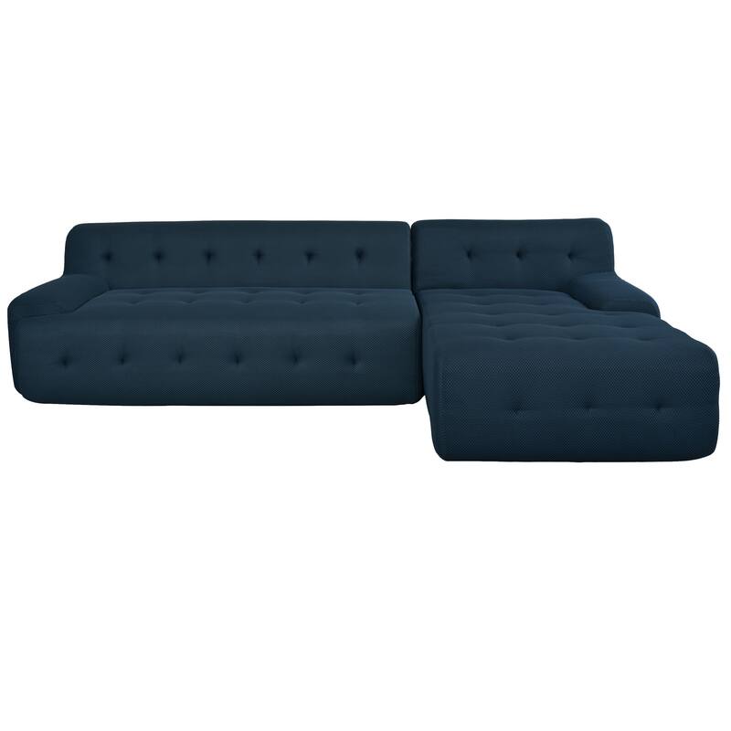107" Polyester Mesh L-Shape Modular Sectional Sofa with Deep Seating and Pocket Spring Cushions
