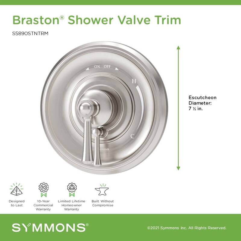 Symmons S5890TRM Braston Traditional Valve Trim Only with Single Lever