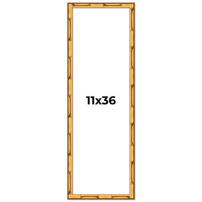 11x36 Frame Gold Bamboo Picture Frame Modern Photo Frame Includes UV Acrylic Shatter Guard Front Acid Free Foam Backing Board
