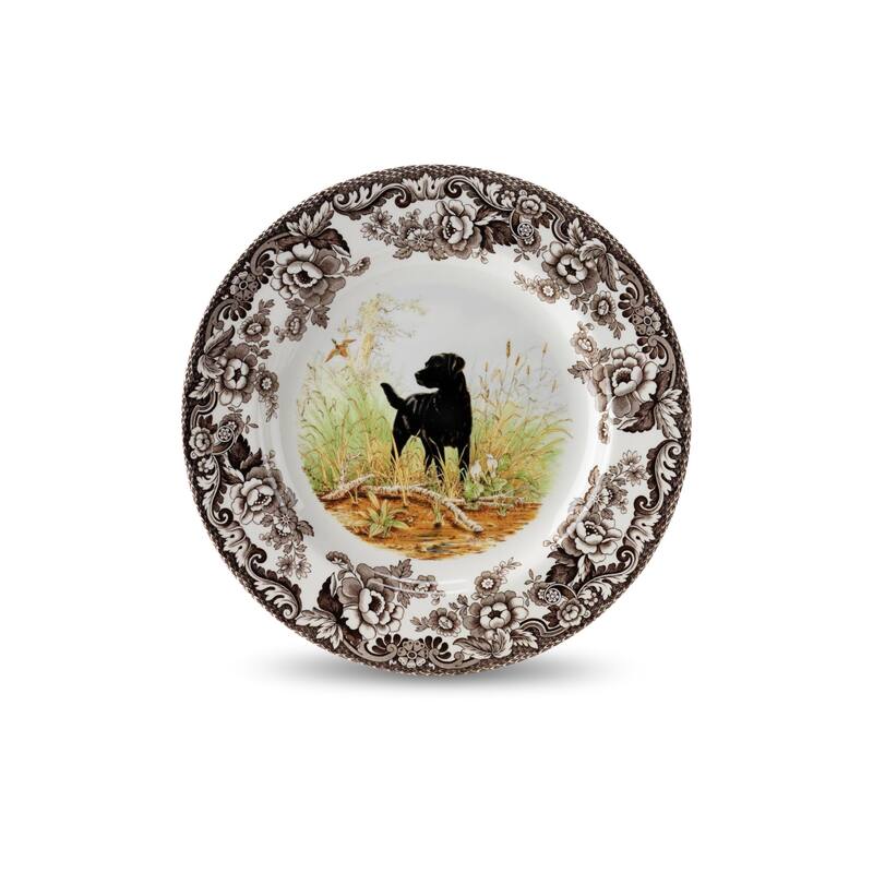 Spode Woodland Dinner Plate Dog Motif - 10.5 - Black Labrador