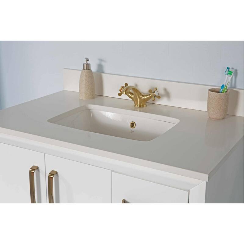 Fabia 36'' Free-standing Single Bathroom Vanity with Quartz Vanity Top & Mirror