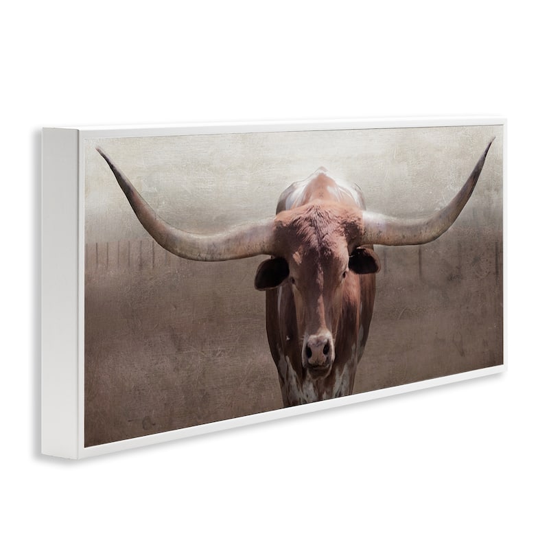 Stupell Rustic Western Longhorn Framed Giclee Art Design By Carol Robinson