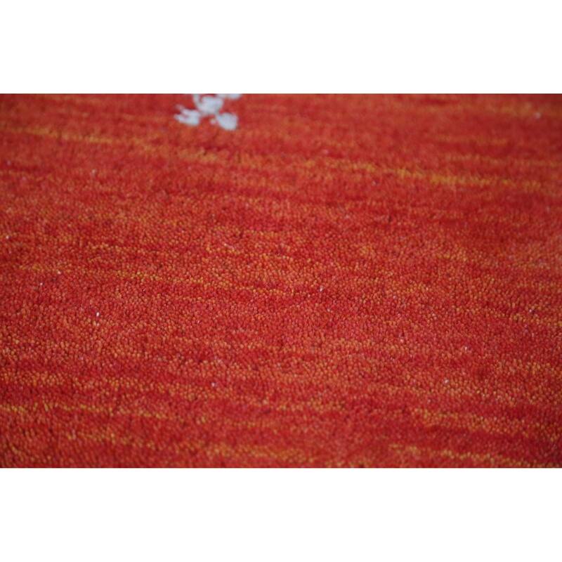 Hand Knotted Oriental 100% Wool Carpet Tribal Tribal Oranges & Rust Gabbeh Area Rug - 9' 7'' X 8' 3''