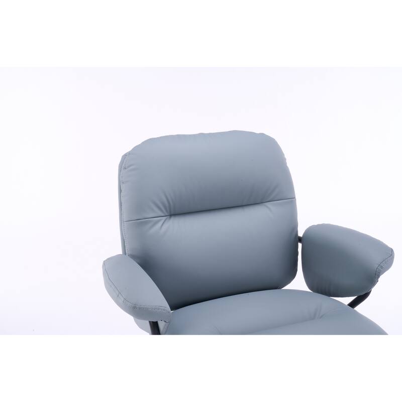 Modern Ergonomic Leather Office Chair with 360° Swivel, Adjustable Height, Reclining Backrest and Breathable Seat