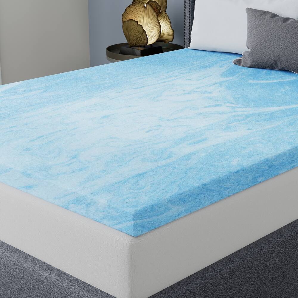 Vibe 3" Gel Swirl Cooling Memory Foam Mattress Topper
